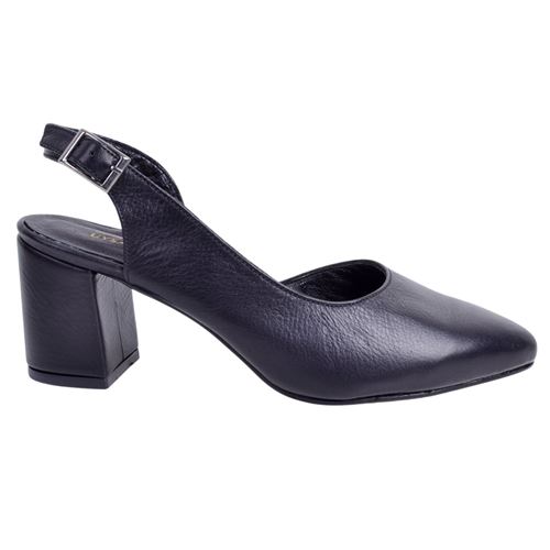 İskarpin 030 Topuklu Siyah Kadın Deri Ayakkabı