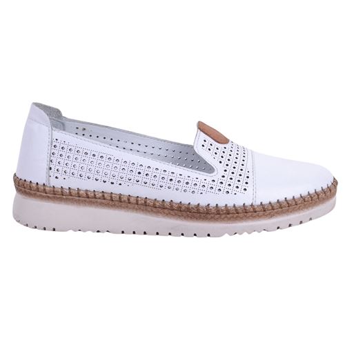 İskarpin 500-1 Beyaz Kadın Deri Ayakkabı