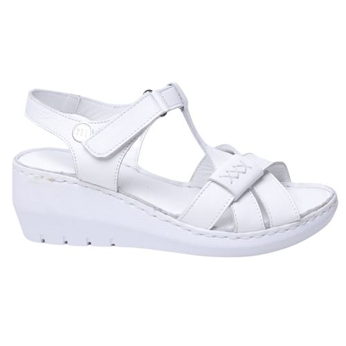 Mammamia D24YS-1375 Beyaz Kadın Deri Sandalet
